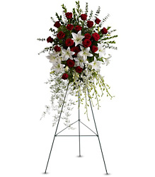 Lily and Rose Tribute Spray from Beecher Florists, flower delivery in Beecher